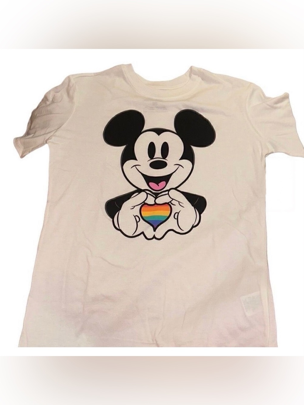 *New* Disney Ladies Sz small T-Shirt Mickey Mouse Pride Heart
Sign Short Sleeve